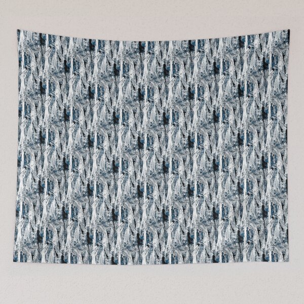 Item preview, Painterly Abstract Forest in Blue  designed and sold by Artistestella.