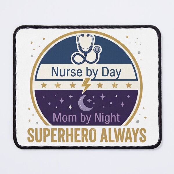 Item preview, Nurse by Day Mom by Night Superhero Always| Nurse Mom Gift Design | RN Mom Badge Design designed and sold by CUTE & FUN CREATIONS.