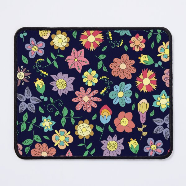 Item preview, Midnight Garden Boho Flowers - Dark Moody Floral Doodle Pattern designed and sold by alijun.