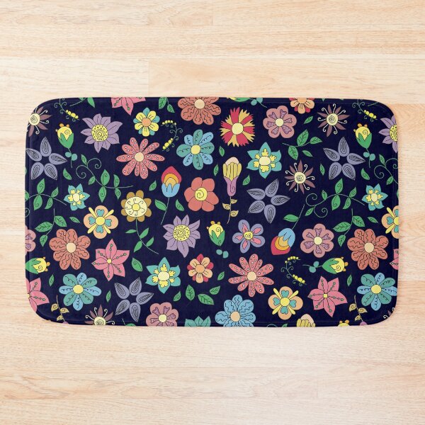Item preview, Midnight Garden Boho Flowers - Dark Moody Floral Doodle Pattern designed and sold by alijun.