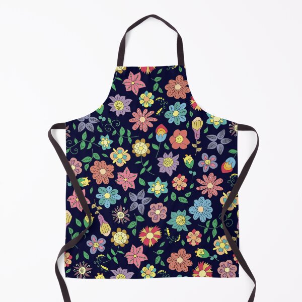 Item preview, Midnight Garden Boho Flowers - Dark Moody Floral Doodle Pattern designed and sold by alijun.