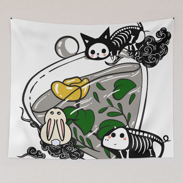 Item preview, Skeleton Cat & Zen Terrarium Art designed and sold by Kanniax.