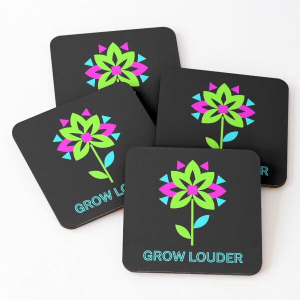 Item preview, Grow Louder Neon Spiritual Flower Empowerment Art designed and sold by PixelQ.