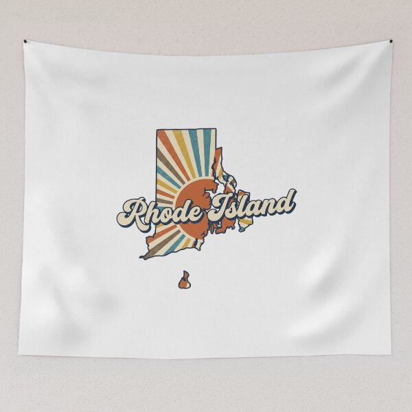 Item preview,  Rhode Island Illustrated Map – Retro State Regions & Landmarks designed and sold by Paper Drip.