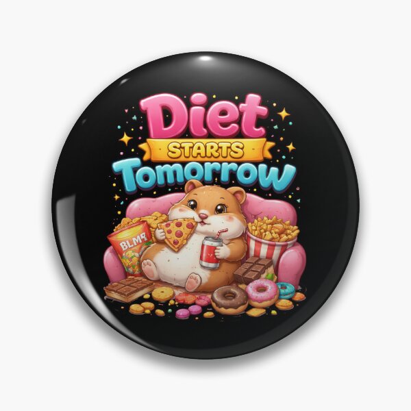 Item preview, Diet Starts Tomorrow Funny Hamster Cute Food Lover Cartoon Design T-Shirt designed and sold by DarojadNR.