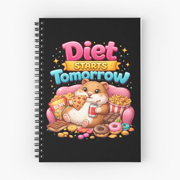 Item preview, Diet Starts Tomorrow Funny Hamster Cute Food Lover Cartoon Design T-Shirt designed and sold by DarojadNR.