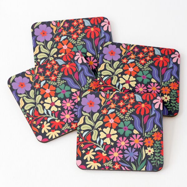 Item preview, Abstract Flowers in Purple Red and Green designed and sold by Vicky Brago-Mitchell®.