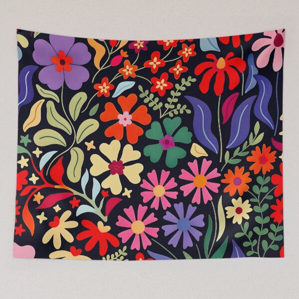 Item preview, Abstract Flowers in Purple Red and Green designed and sold by Vicky Brago-Mitchell®.
