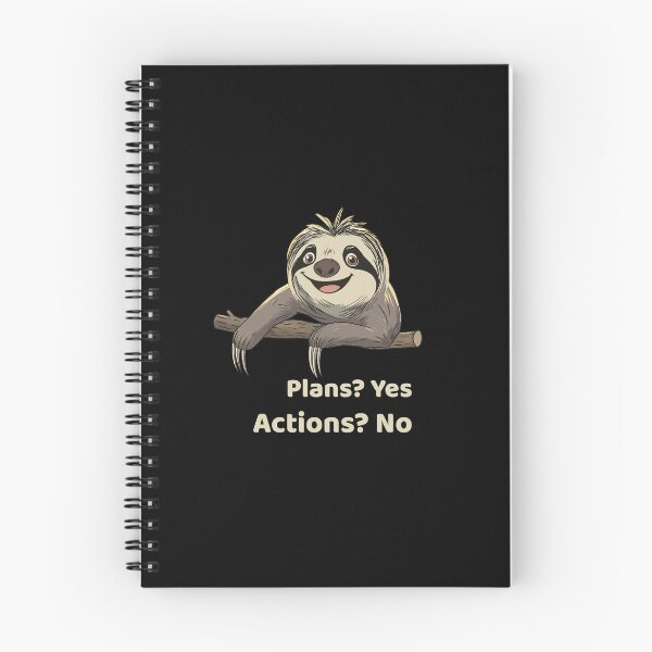 Item preview, Funny Sloth “Plans? Yes. Actions? No.” Lazy Mood Gift designed and sold by FMproject.