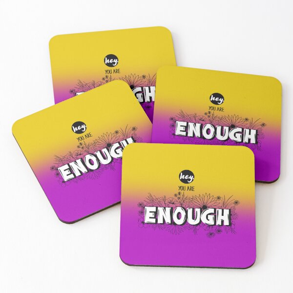 Item preview, Hey you are enough – motivational saying – full print – pink yellow designed and sold by petraholzknecht.