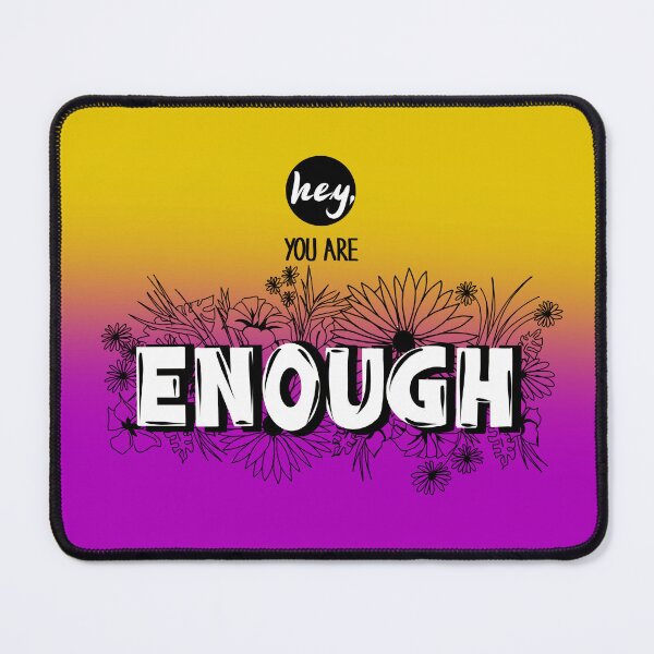Item preview, Hey you are enough – motivational saying – full print – pink yellow designed and sold by petraholzknecht.