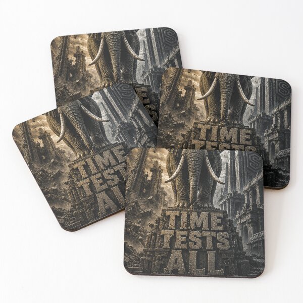 Item preview, Founder Legacy Time Tests All Elephant Brutalist Sculpture Art Print designed and sold by SavannaStrikes.