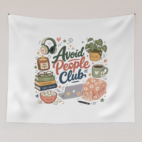 Item preview, Avoid People Club Introvert Humor Cozy designed and sold by HandicraftArt.