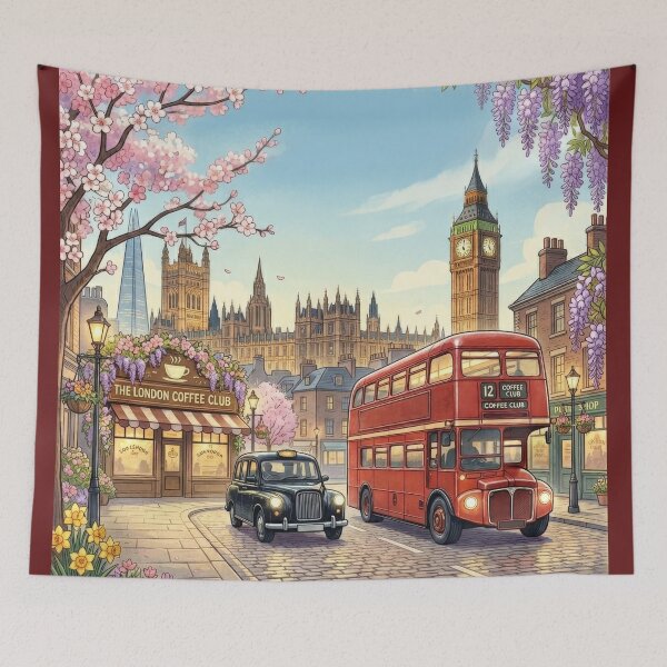Item preview, London Coffee Club - Spring Morning in the City designed and sold by Kate1art.