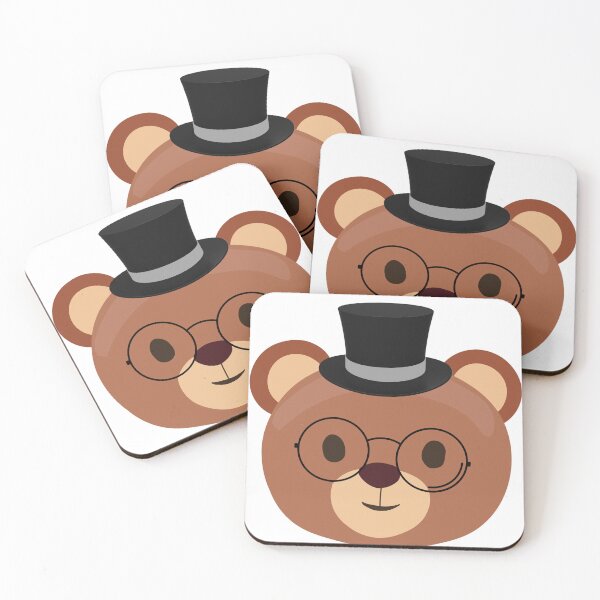 Item preview, bear head with minimalist top hat designed and sold by geekmania48.