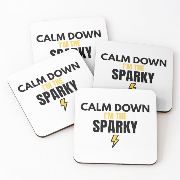 Item preview, Calm Down I’m The Sparky Funny Electrician Shirt designed and sold by The Daily Goods.