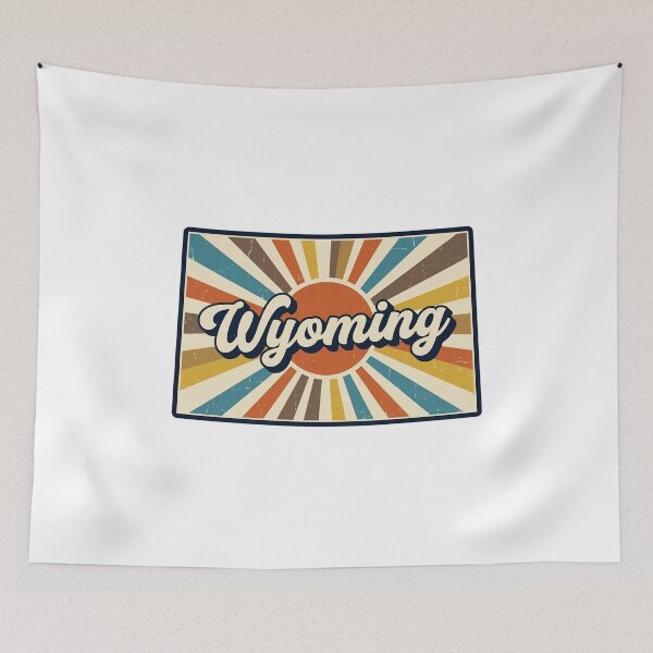 Item preview, Wyoming Retro Sunset State Silhouette – Vintage Distressed Design designed and sold by Paper Drip.