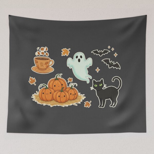 Item preview, Cute Halloween Stickers – Ghost, Pumpkins & Spirit Airlines And Black Cat Collection designed and sold by Yasmine Mohammed.