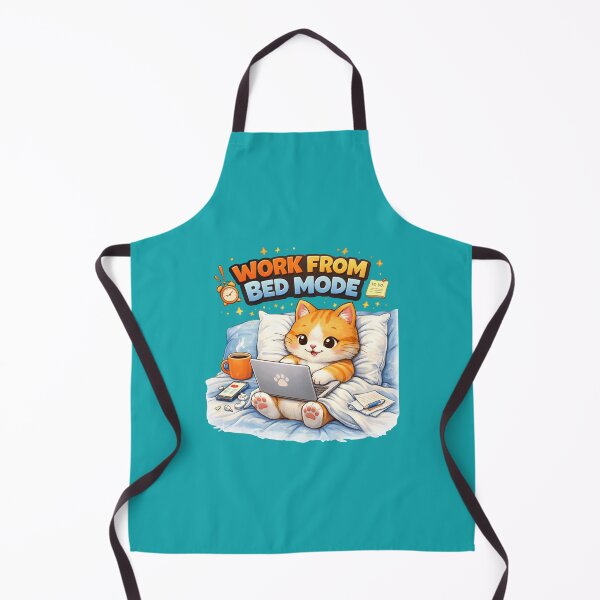 Item preview, Work From Bed Mode Cute Cat – Funny WFH Meme Lazy Remote Work Design T-Shirt designed and sold by DarojadNR.