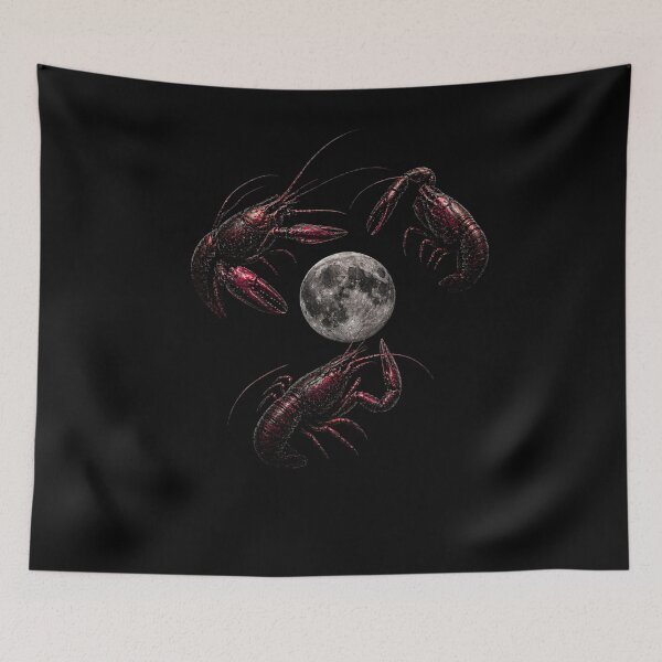 Item preview, Cosmic Crawfish Orbit Moon Space Animal Retro Illustration designed and sold by bilal sibgui.