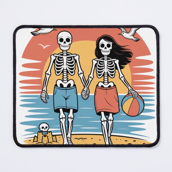 Item preview, Skeleton Couple at Sunset – Forever Love Beach T-shirt designed and sold by NightSpell.