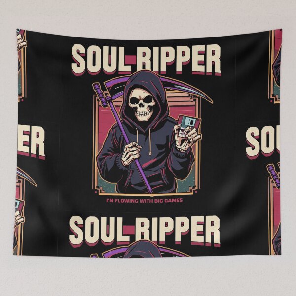 Item preview, Soul Ripper Floppy Disk – Retro Gaming Grim Reaper designed and sold by bhadxogshopping.