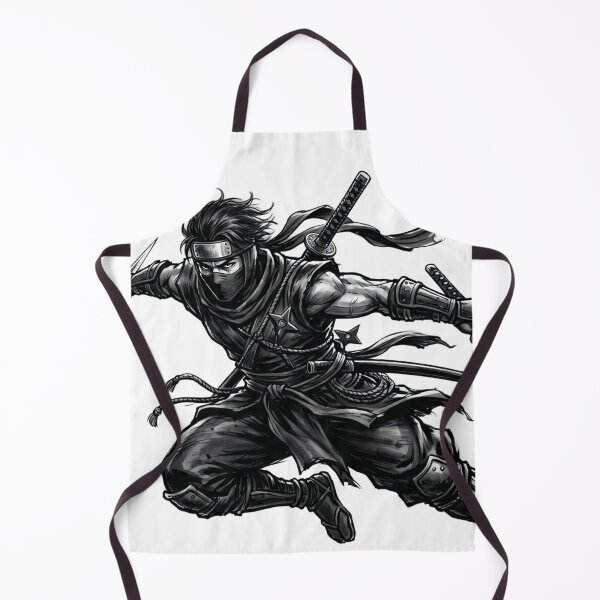 Item preview, Cool black-and-white illustration of a ninja designed and sold by whiteblackcat.
