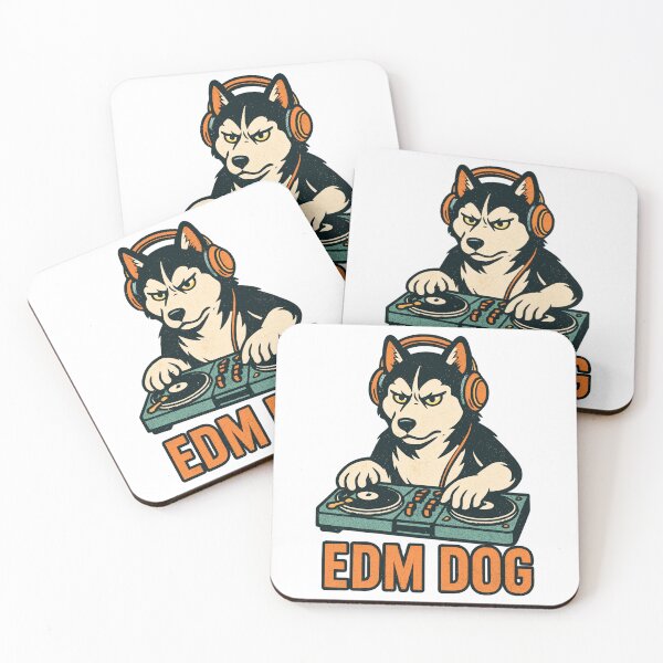 Item preview, EDM Dog: Husky DJ at the mixing console in retro style designed and sold by Pineapple-Tree.
