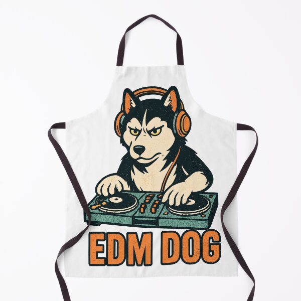 Item preview, EDM Dog: Husky DJ at the mixing console in retro style designed and sold by Pineapple-Tree.