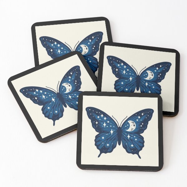 Item preview, Cosmic Blue Butterfly with Stars Graphic Artwork  designed and sold by NivyasArtistry.