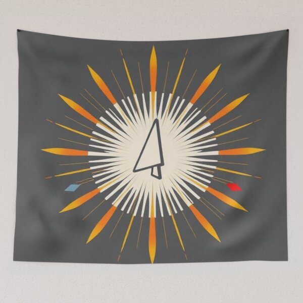 Item preview, Abstract Solar Symbol with Arrow on Gray Background designed and sold by RAISC.