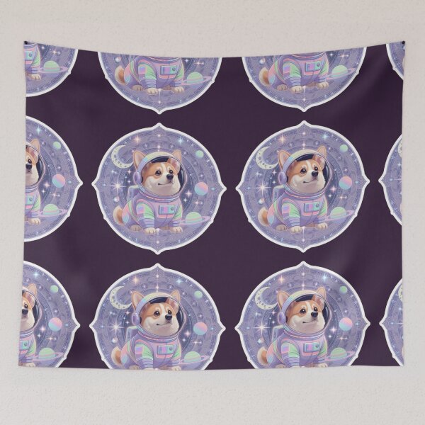 Item preview, Kawaii Astronaut Corgi - Pastel Galaxy Mandala Space Sticker designed and sold by Chromatic Artistry.