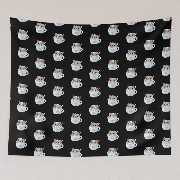 Item preview, Kawaii Grey Cat in Hot Cocoa Mug - Cute Chibi Kitten Coffee Spa Art designed and sold by Trendora90.