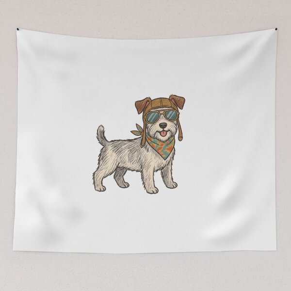Item preview, Whimsical Aviator Westie Dog - Pilot Goggles & Bandana Art designed and sold by TaiwanMemory.