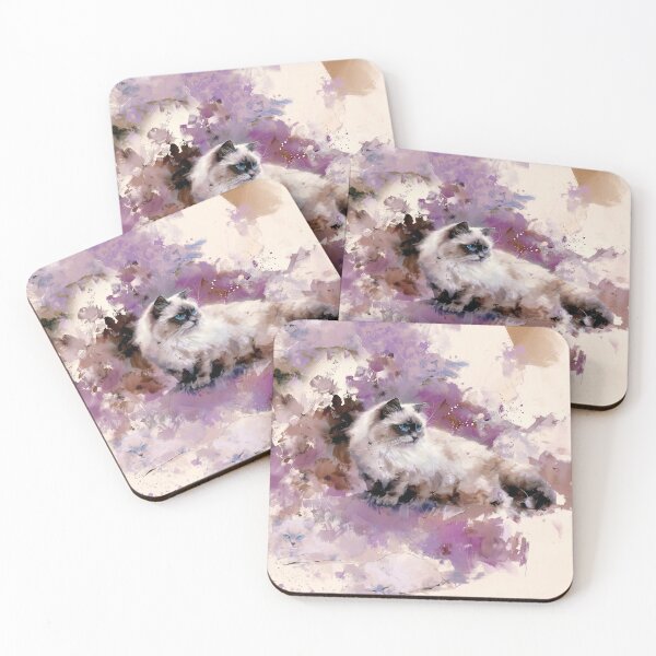 Item preview, Majestic Ragdoll Cat: Ethereal Watercolor Dream in Violet designed and sold by Paolo-Bandal.