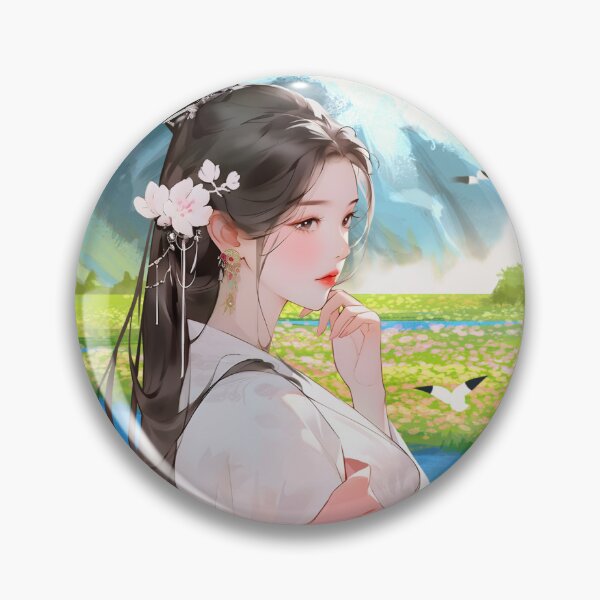 Item preview, Elegant Hanfu Beauty in Mountain Flower Landscape designed and sold by Comiccraze Tees.