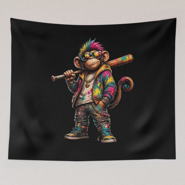 Item preview, Funny Sport Monkey Baseball Cartoon Animal Streetwear Kids Youth Boys designed and sold by bilal sibgui.