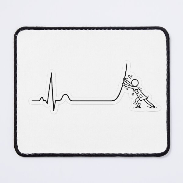 Item preview, Flatline Fighter Doctor Sticker | Funny Medical ECG Design designed and sold by Medico Design .
