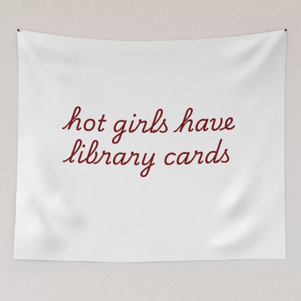 Item preview, Hot Girls Have Library Cards Aesthetic Quote designed and sold by VibeoCanvasShop.