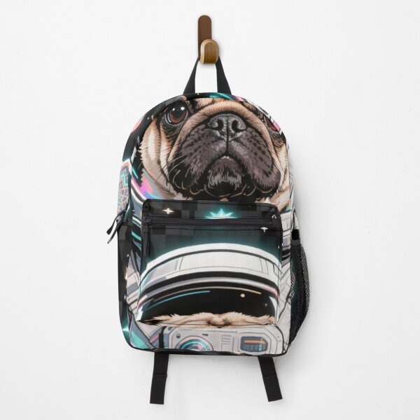 Item preview, Cosmic Pug Astronaut - Neon Galaxy Explorer Dog Sticker designed and sold by Chromatic Artistry.