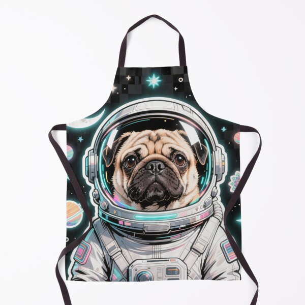 Item preview, Cosmic Pug Astronaut - Neon Galaxy Explorer Dog Sticker designed and sold by Chromatic Artistry.