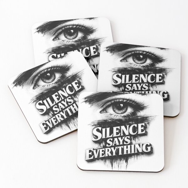 Item preview, Silence Says Everything Minimal Eye Art Sticker | Abstract Black White Expressionist T-Shirt Design designed and sold by Kannada Ink Studio.