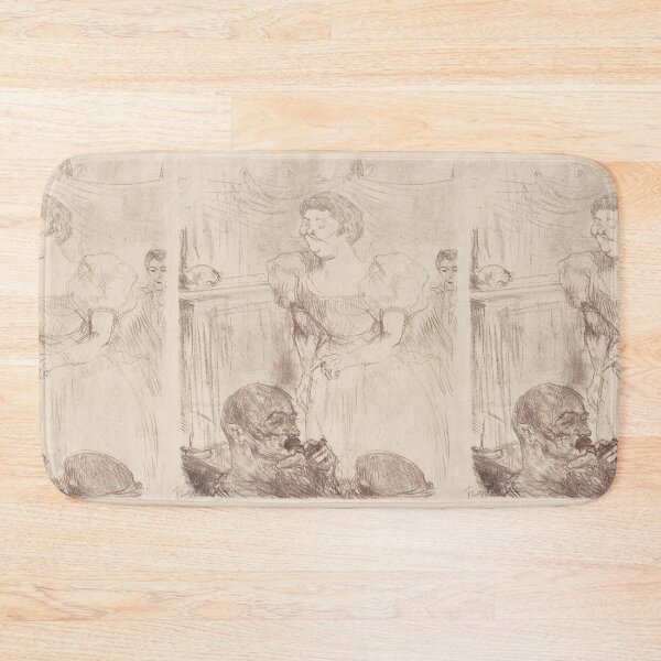 Item preview, Di Ti Fellow Englishmen at the Cafe Concert by Henri de Toulouse-Lautrec | Sepia Cabaret Poster Print designed and sold by artofuniverse.