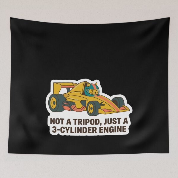 Item preview, 3-Cylinder Engine - Funny Tripod Cat Car Guy Gift Racing designed and sold by Cust-tshirts.
