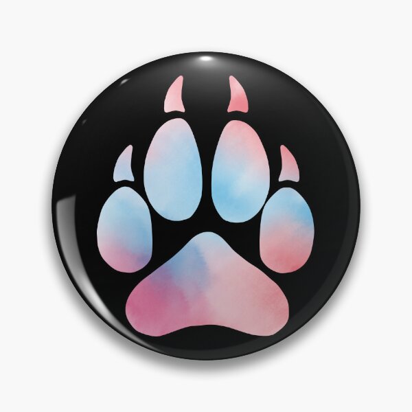 Item preview, Pink and Blue Watercolor Wolf Paw Print designed and sold by geraldineMS.