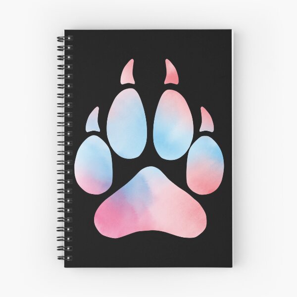 Item preview, Pink and Blue Watercolor Wolf Paw Print designed and sold by geraldineMS.