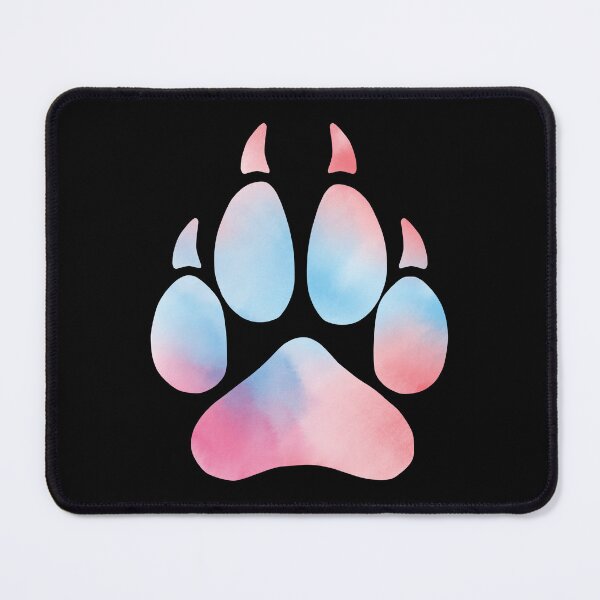Item preview, Pink and Blue Watercolor Wolf Paw Print designed and sold by geraldineMS.