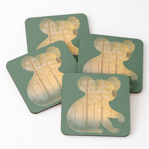 Item preview, Koala Silhouette with Eucalyptus Forest Dawn designed and sold by ChirpInc.