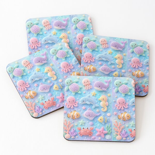 Item preview, Pastel colours crochet ocean creatures  designed and sold by Heaven1111.