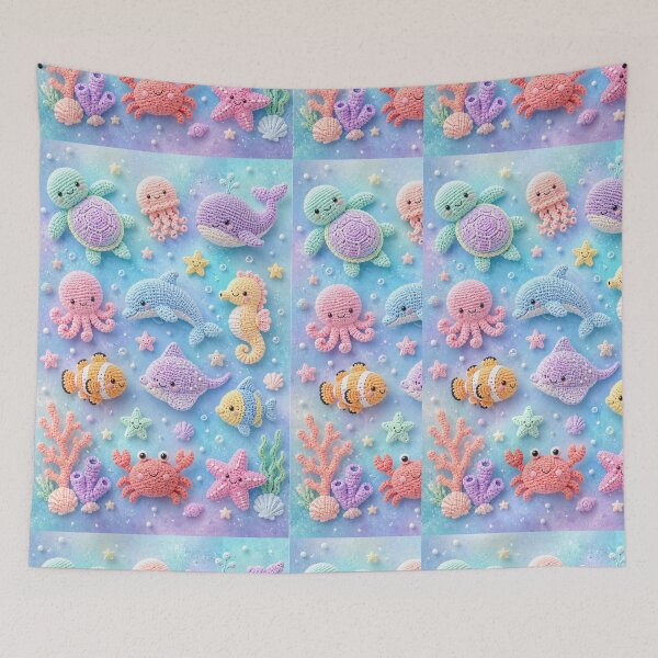 Item preview, Pastel colours crochet ocean creatures  designed and sold by Heaven1111.